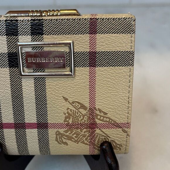 Burberry Vintage Haymarket Check Knight Insignia Bifold Wallet - HTF - Picture 3 of 16